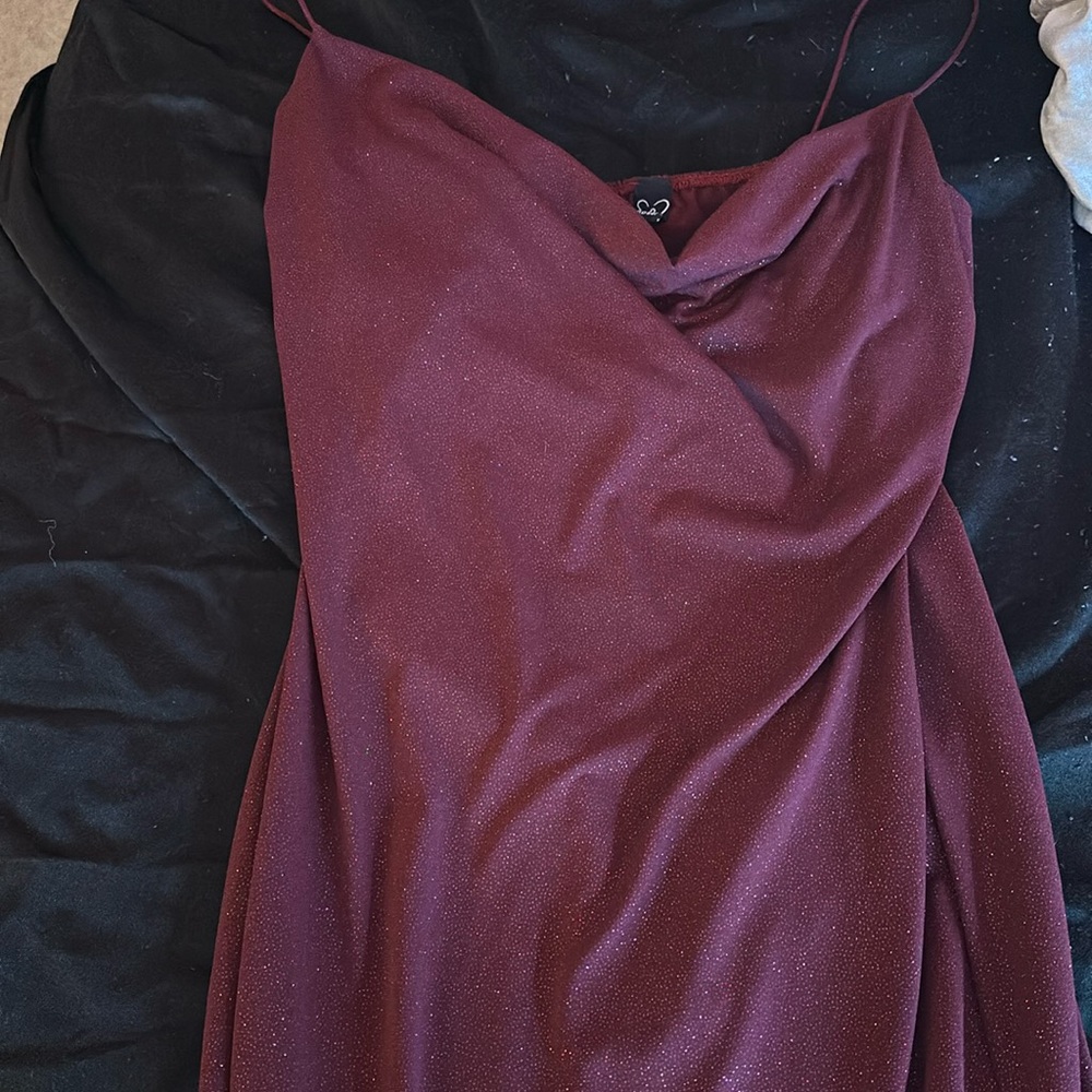 sparkly maroon dress